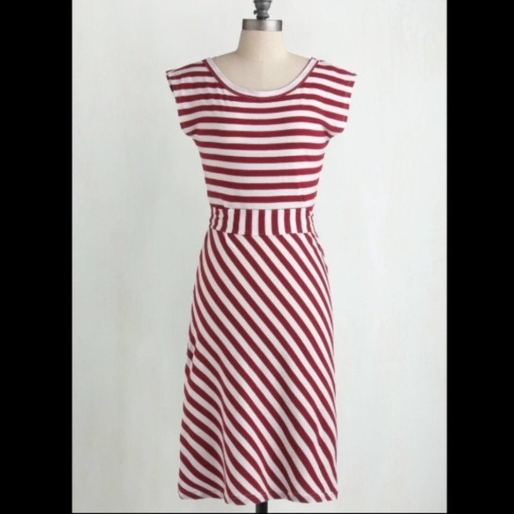 Synergy Organic Cotton red/white striped dress